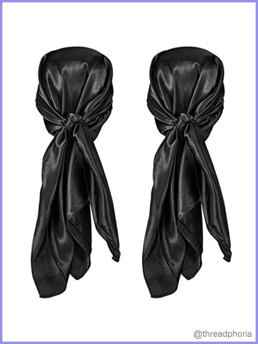 Silky Polyester Head Scarf 2 Pack Square Satin Bandana for Women
